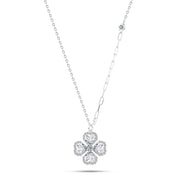Narcissus Flower Necklace, 925 Sterling Silver, Zircon Embellished