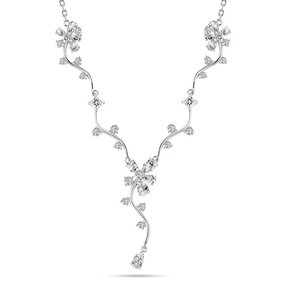 925 Sterling Silver Necklace With Tree Foliage Design