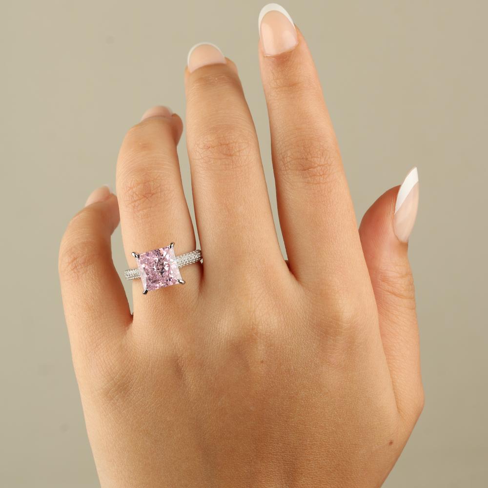 خاتم فضة 925 مرصع بفصوص من الايس كراشد