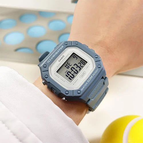Casio Women's Sports Digital Watch – Blue Strap, LED Backlight, 50M Water Resistant