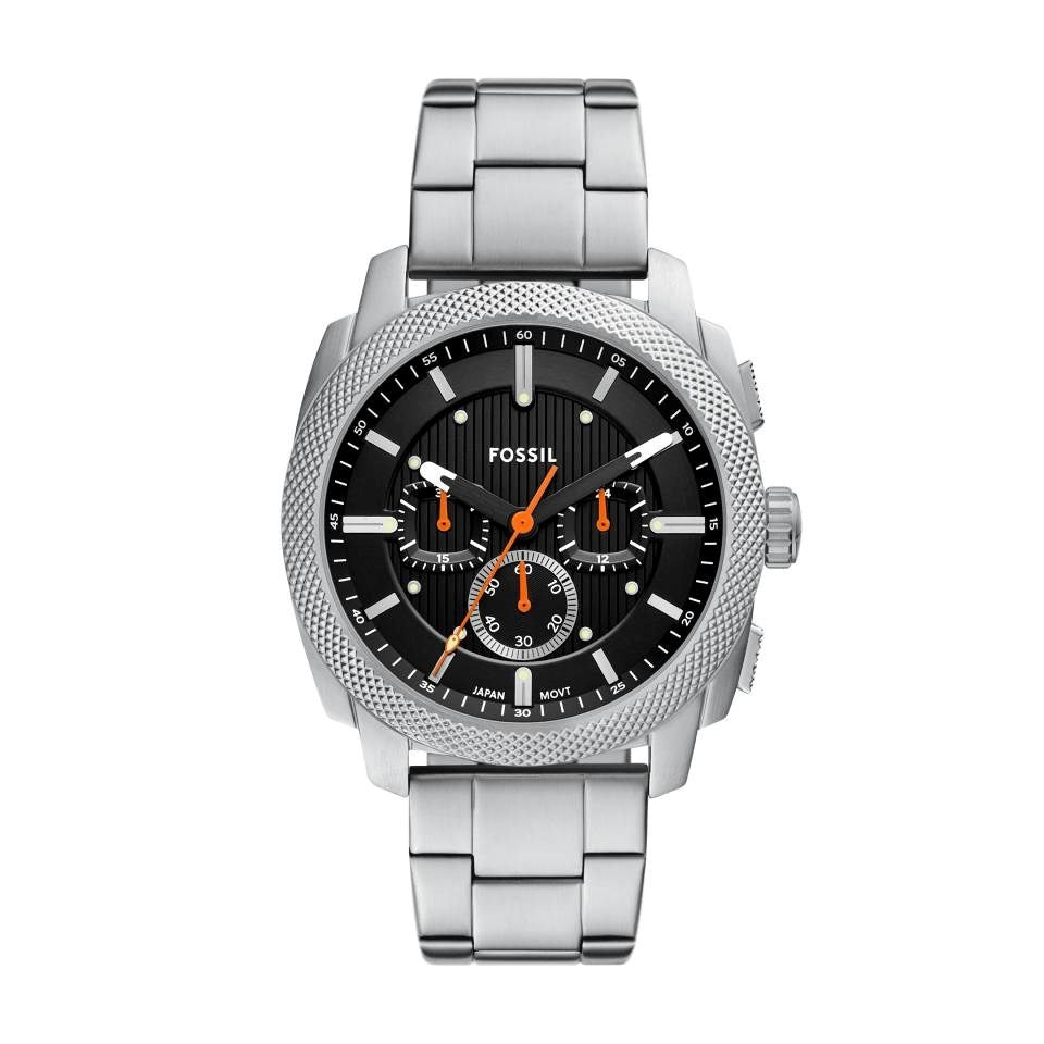 Fossil Machine Chronograph Stainless Steel Watch, Black Dial, - FS6095