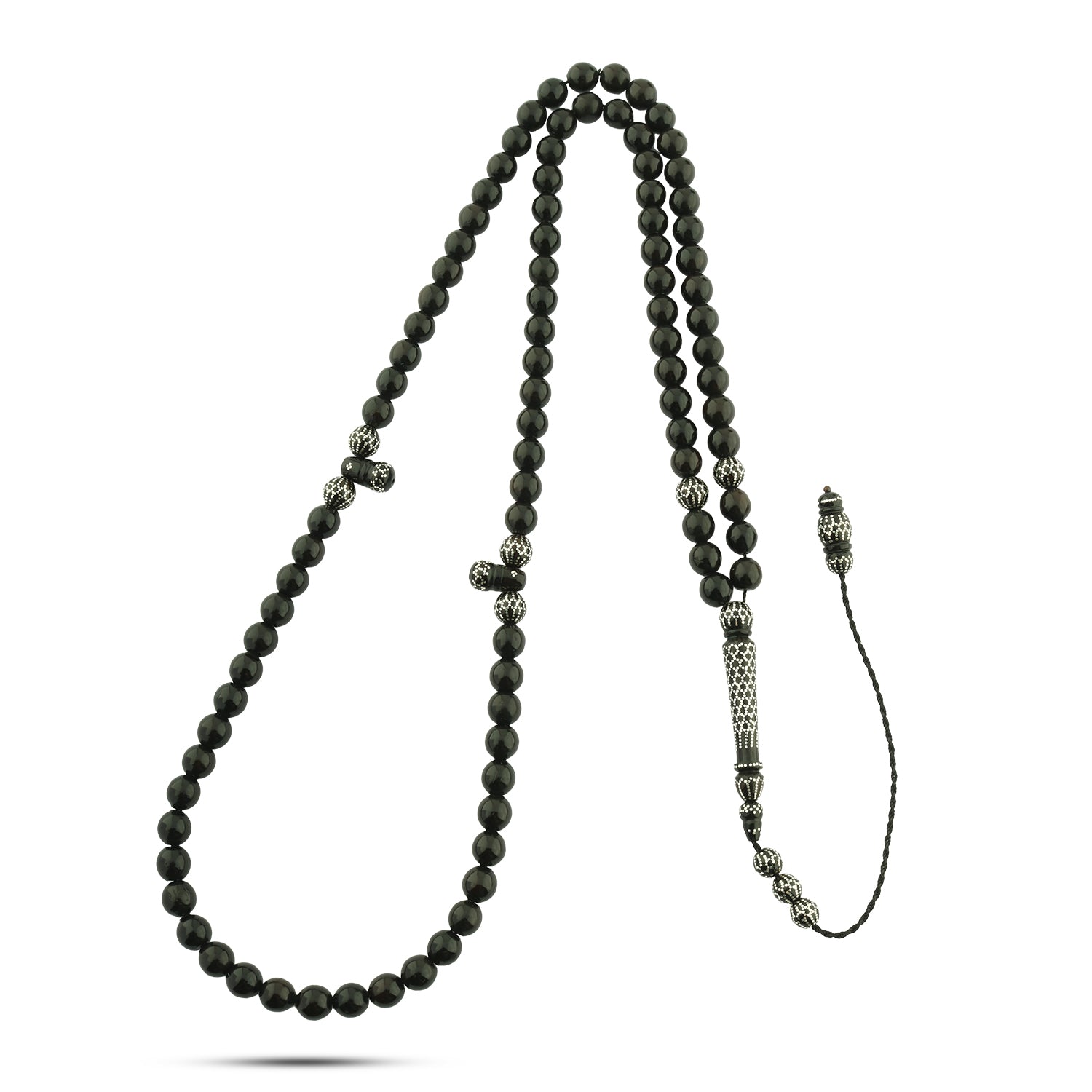 سبحة كوك لوكس مطعمة بفضة 999 – أنيق فاخر 33 حبة WROS005