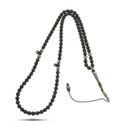Lux Kuka  Prayer Beads Inlaid with 999 Silver and Natural Ivory Accents – 33 Beads- WROS007