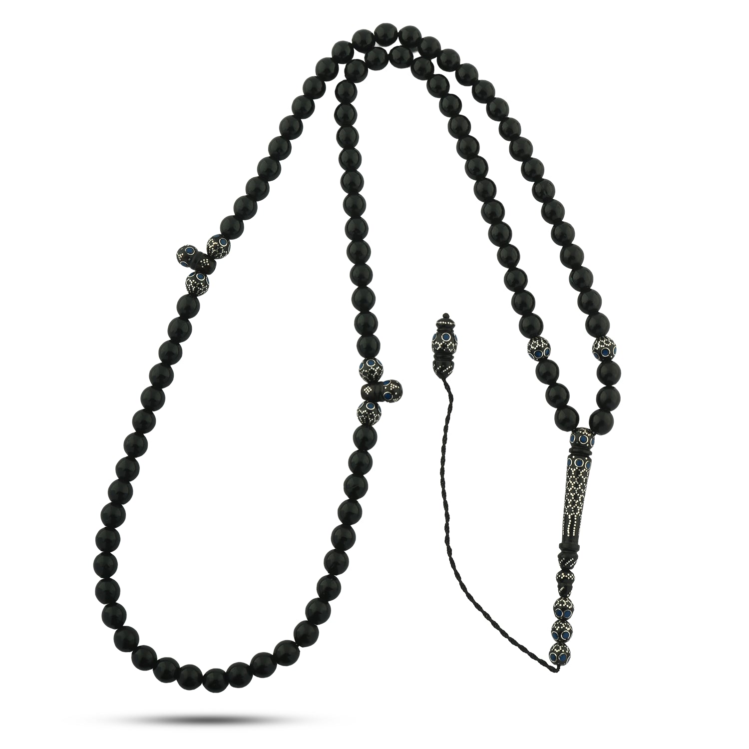 سبحة كوك لوكس فاخرة 99 حبة مع فضة عيار 999 ولازورد طبيعي