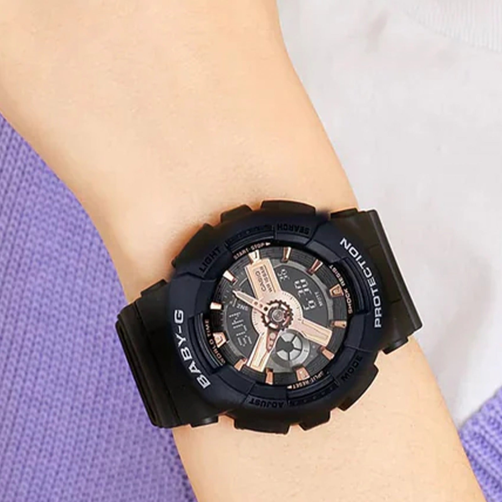 Casio G-Shock Baby-G Analog Digital Watch for Women Gold Dial Black Resin Strap BA-110XRG-1ADR