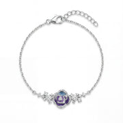 925 silver bracelet with an elegant floral design featuring refined color gradients.