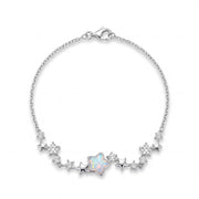 925 silver bracelet with a star design and a shimmering opal stone.