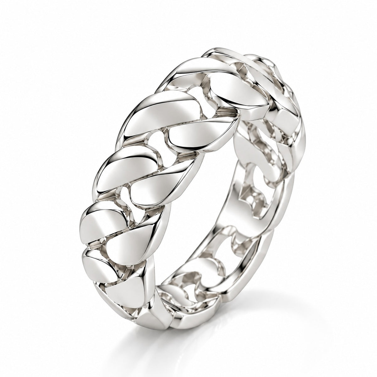 Men's Interlocking Loop Design Ring - 925 Silver