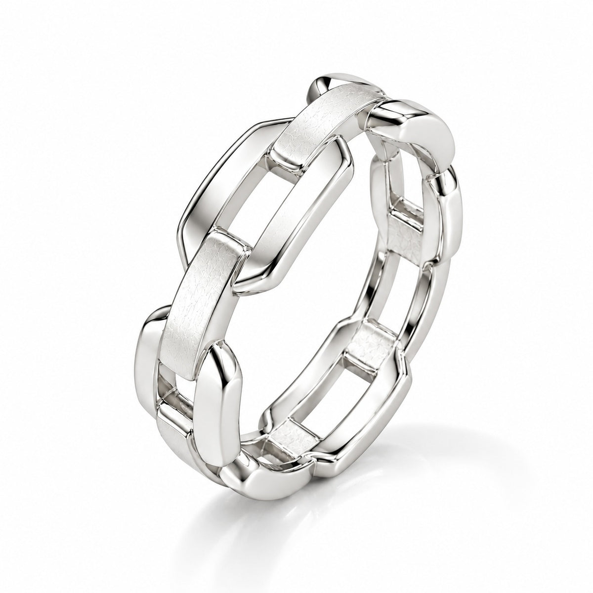 Men's Interwoven Geometric Design Ring - 925 Silver