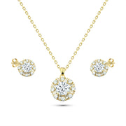 طقم بريق ملكي ناعم فضة عيار 925 - مطلي ذهب