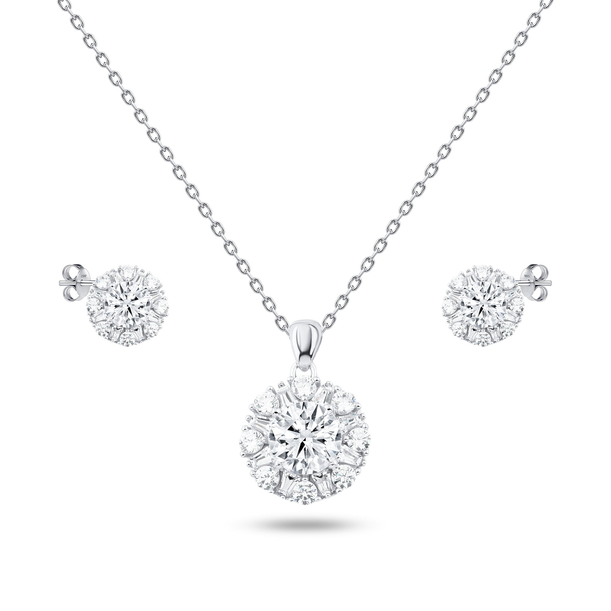 طقم بريق ملكي ناعم فضة عيار 925