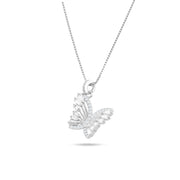 Butterfly Necklace Adorned with Sparkling Stones – 925 Silver