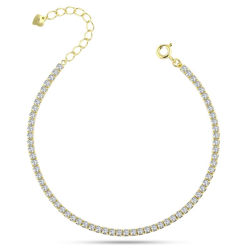 classic and elegant tennis bracelet design featuring zircon stones
