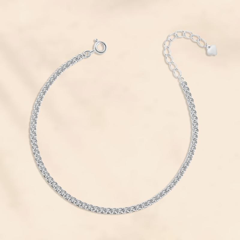 classic and elegant tennis bracelet design featuring zircon stones