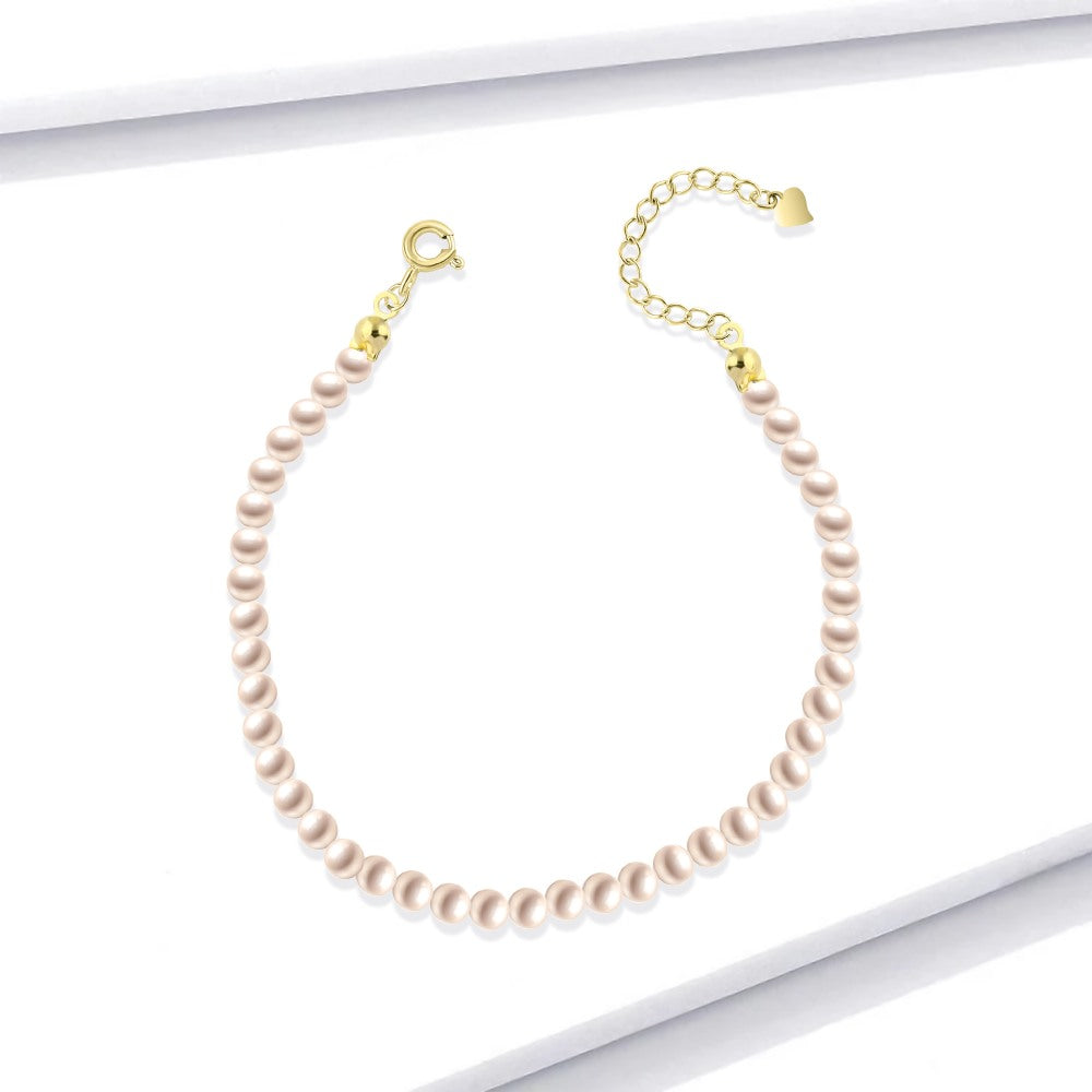 Golden Bracelet pearl design 925 Sterling Silver