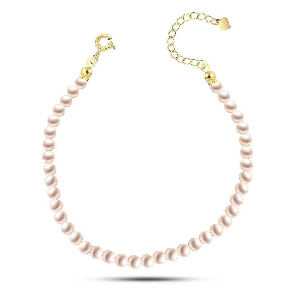 Golden Bracelet pearl design 925 Sterling Silver