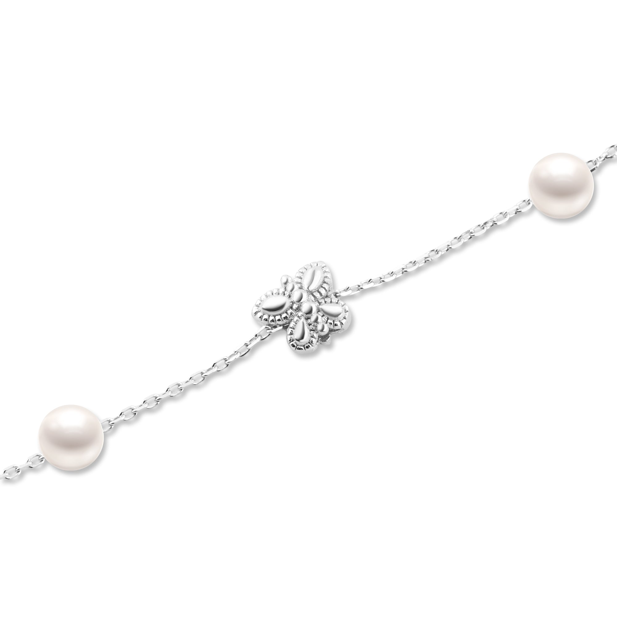 إنسيال فراشة مع لؤلؤ ناعم فضة عيار 925