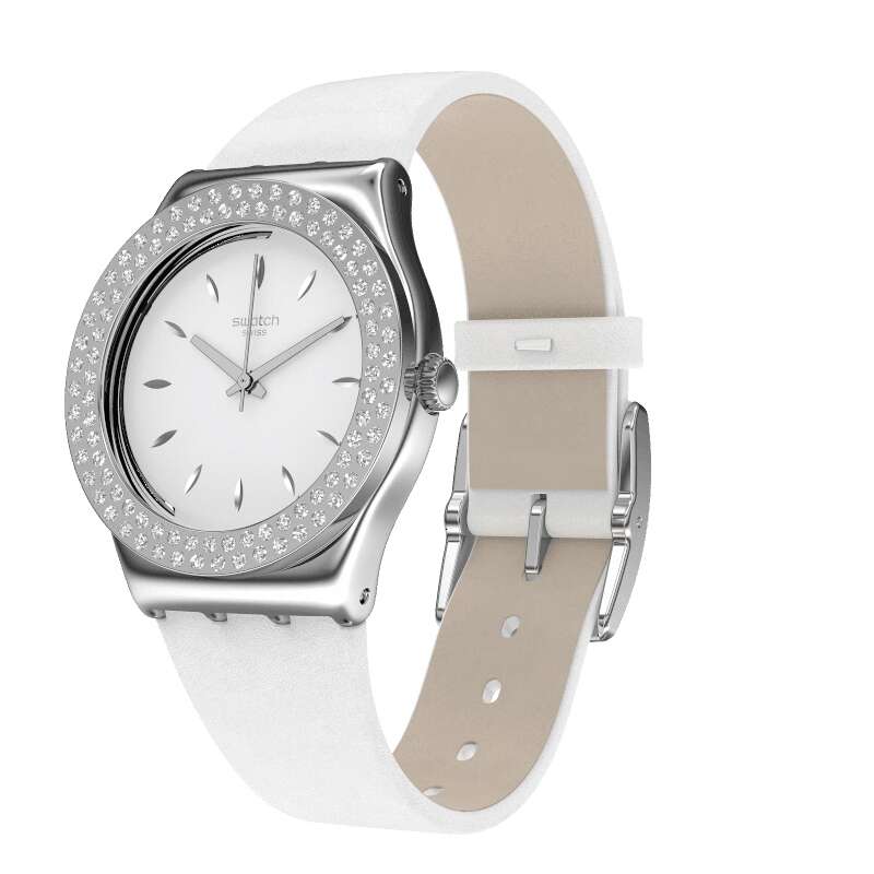 Swatch Women's Analog Leather Strap watch
