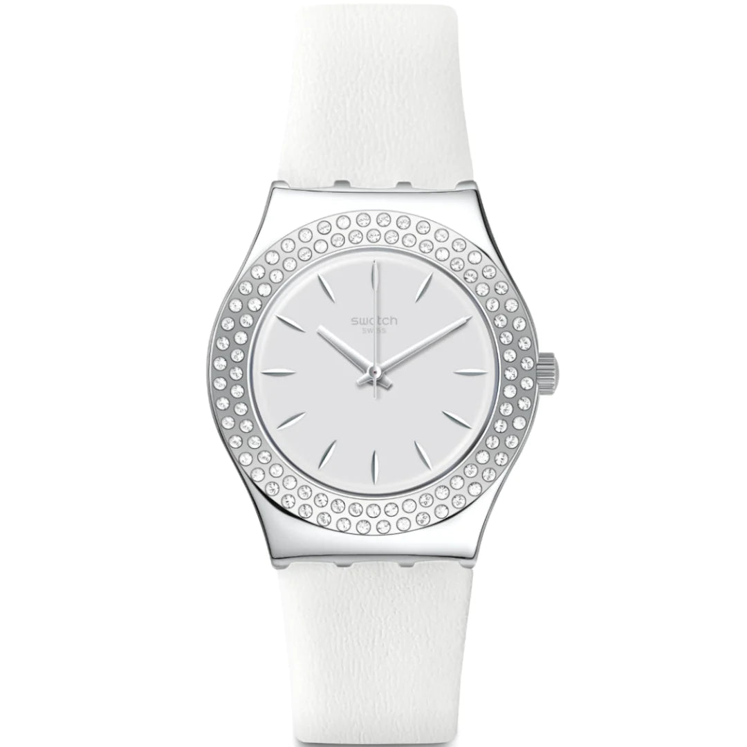 Swatch Women's Analog Leather Strap watch