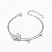 Sparkling Flower Bracelet with Dazzling Zircon Stones – 925 Silver