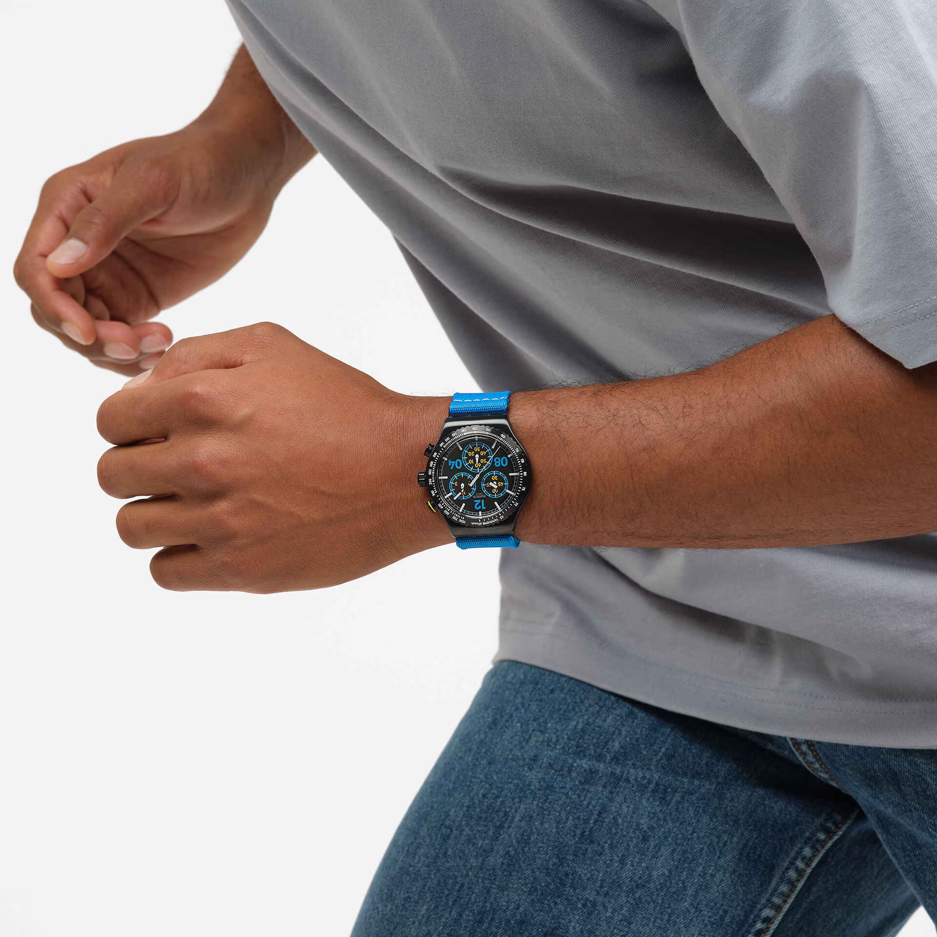 Swatch Moments In Blue Chronograph Unisex - YVB100