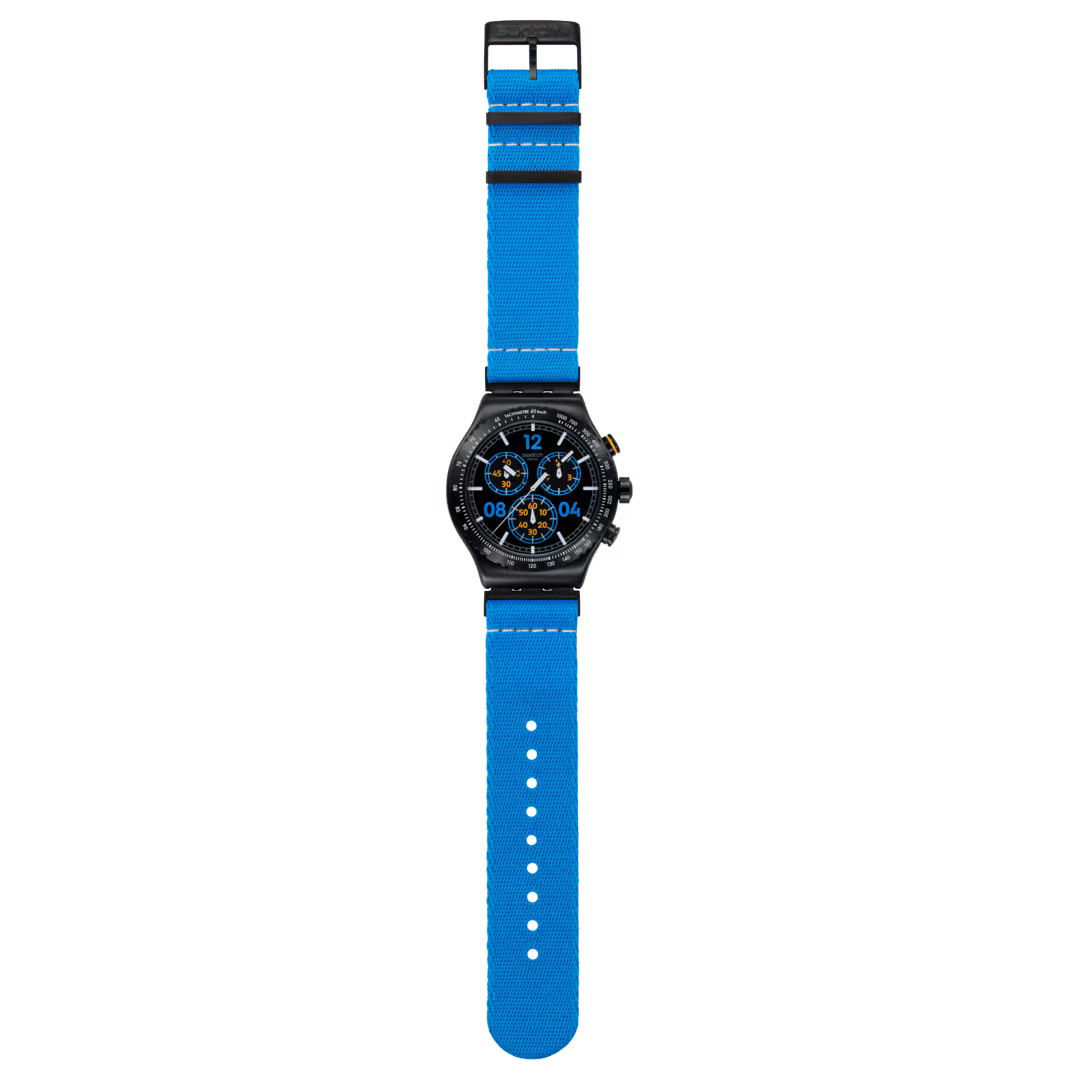 Swatch Moments In Blue Chronograph Unisex - YVB100