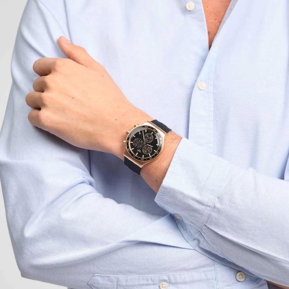 Swatch Men's Chronograph Rubber Strap Watch