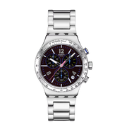Swatch Purple Glow Chronograph Stainless Steel Strap Mens - YVS533G