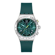 Swatch Greenshift Glow Green Rubber Band Green Dark Dial For Men - YVS535
