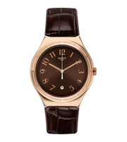 Swatch Harmonieuse Brown Leather Strap For Men's Watch - YWG406
