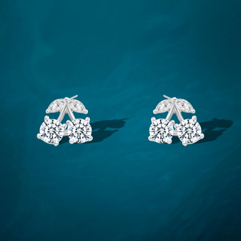 925 sterling silver umbrella-shaped earrings crowned with sparkling zircon