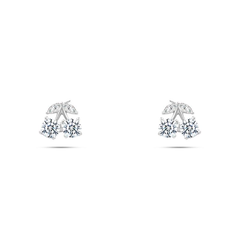 925 sterling silver umbrella-shaped earrings crowned with sparkling zircon