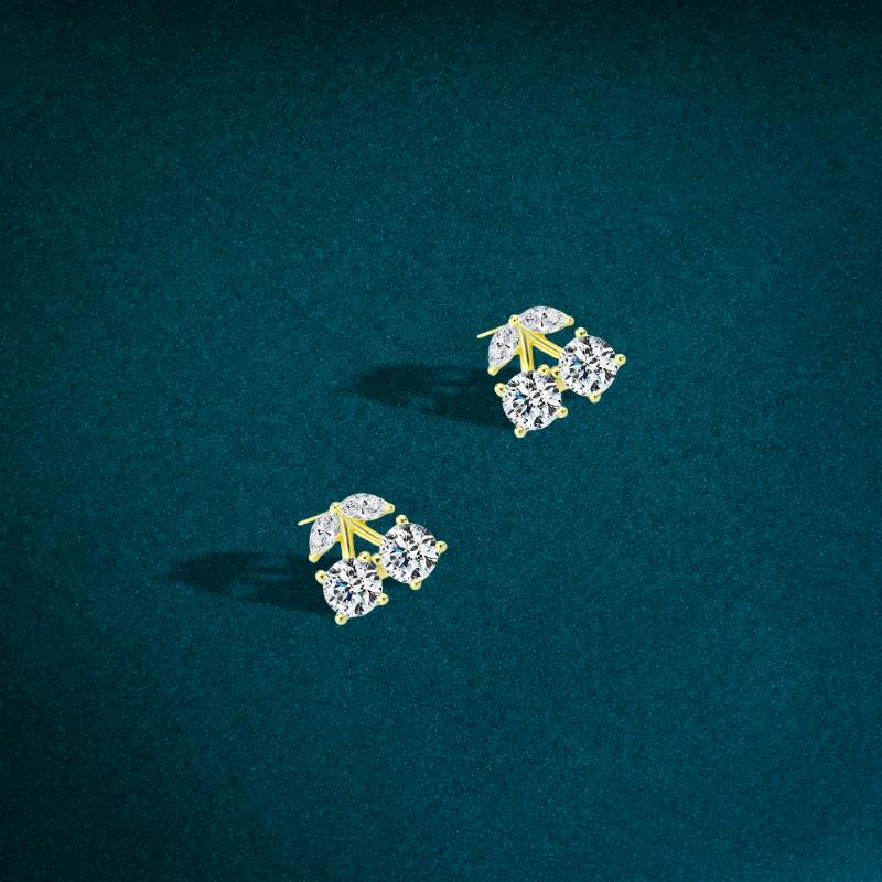 Gold-plated sun earrings with dazzling zircon stones, 925 sterling silver