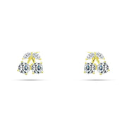 Gold-plated sun earrings with dazzling zircon stones, 925 sterling silver