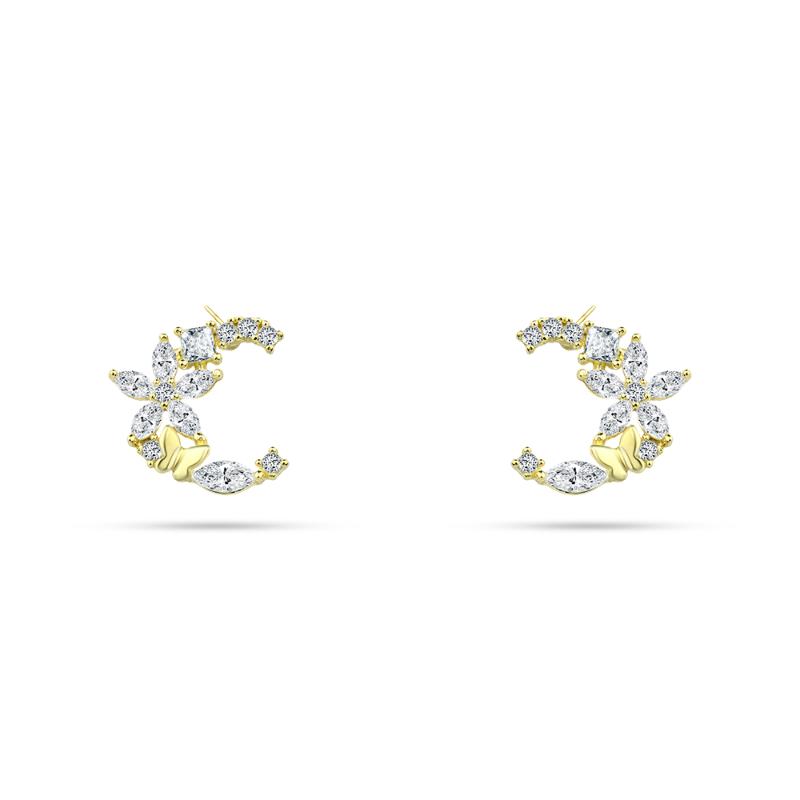 925 Sterling Silver Open C-Shaped Hoop Earrings