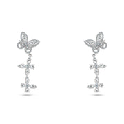 Shiny Zircon Butterfly Earring - 925 sterling silver