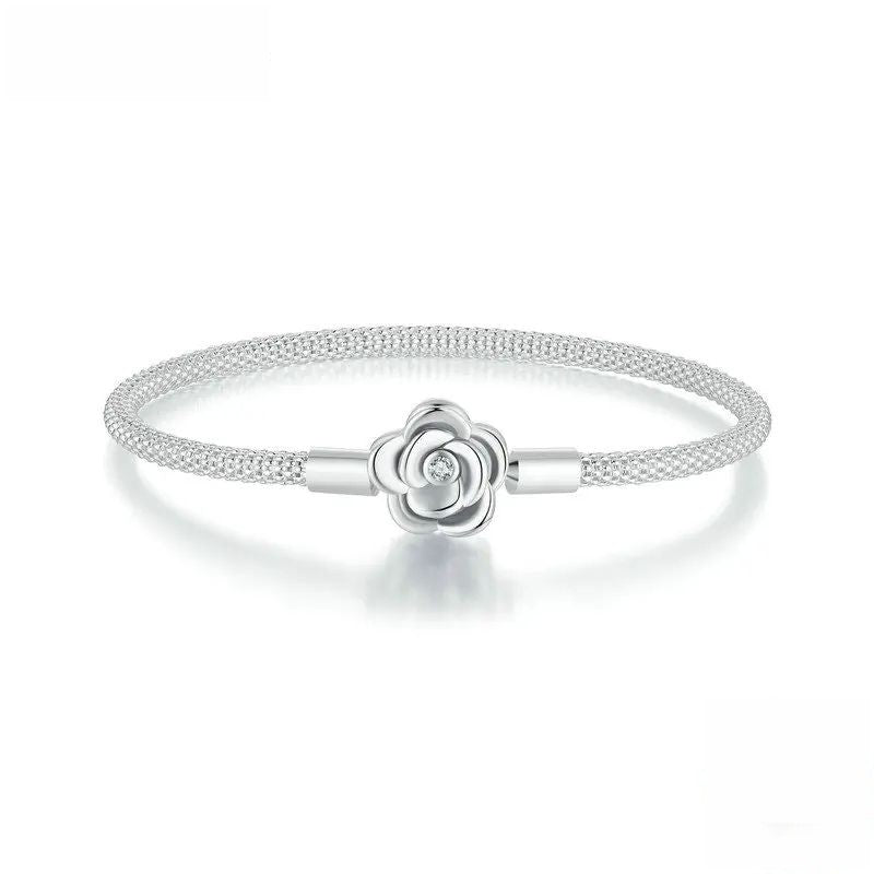 Charm Bracelet 925 Sterling Silver "Love Flower"