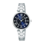 ALBA Ladies' Fashion Watch Stainless Steel Silver Band, Blue Dial AH7AP3X1