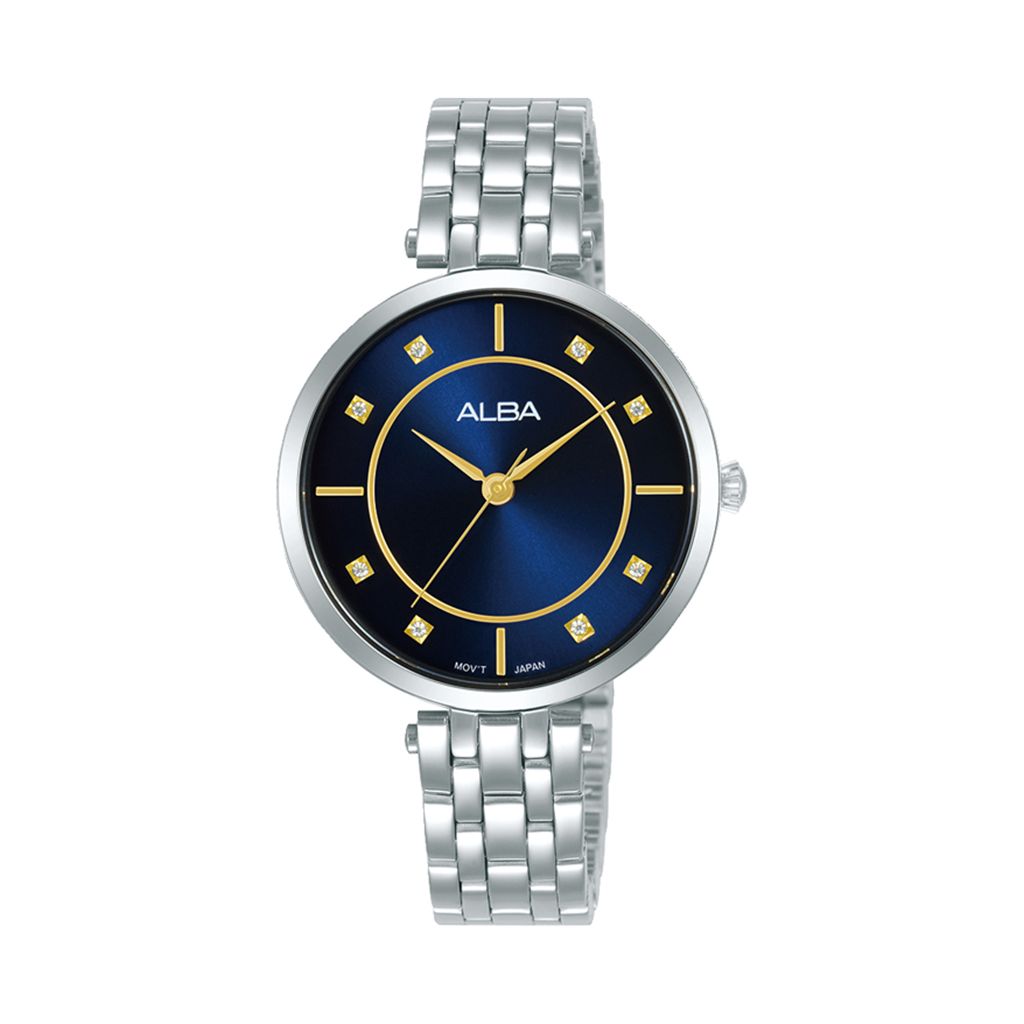 Alba Women’s Fashion Wrist Watch with Stainless Steel Bracelet, Blue Dial – ARX083X1