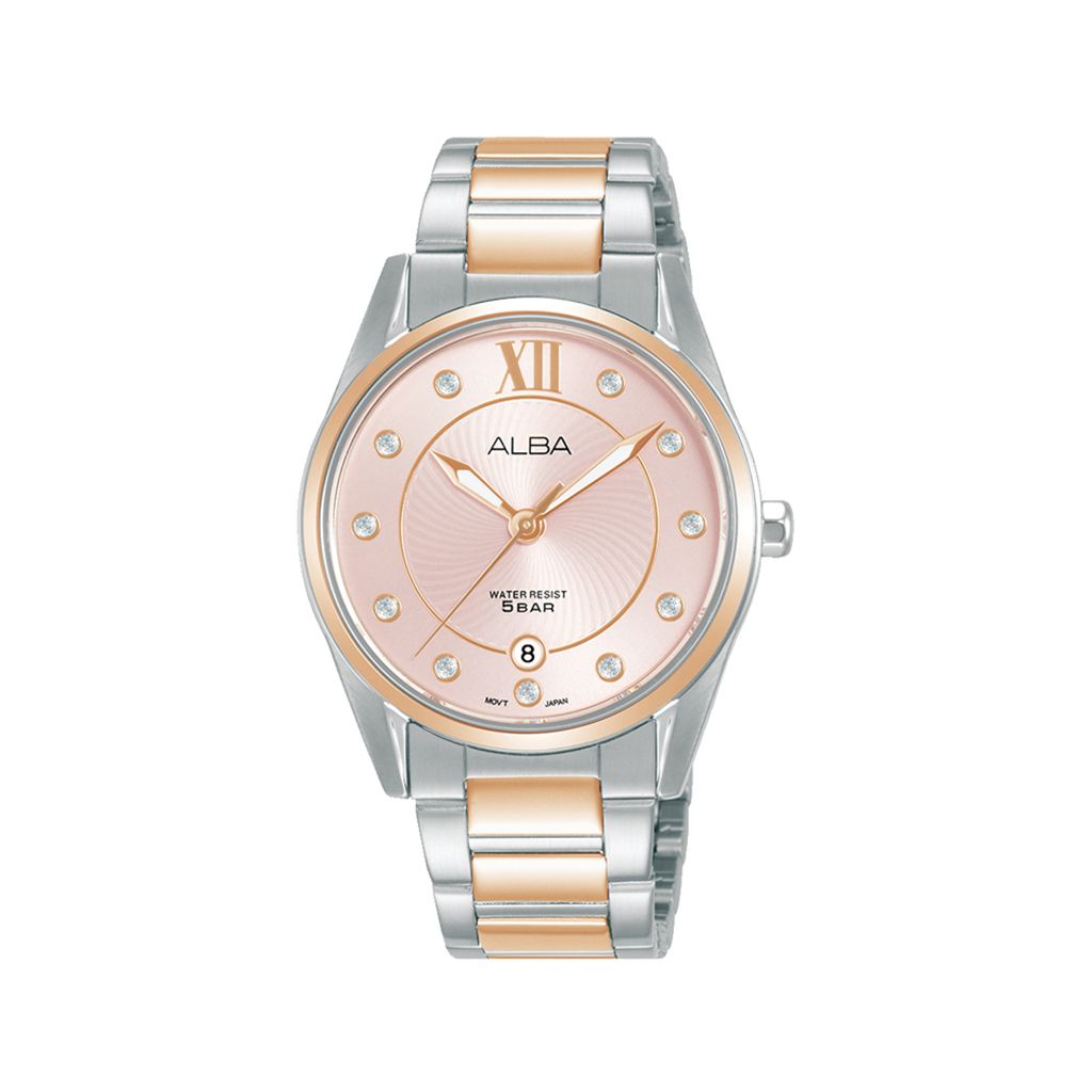 Alba Women’s Fashion Watch Stainless Steel Bracelet Light Pink Dial AG8M62X1