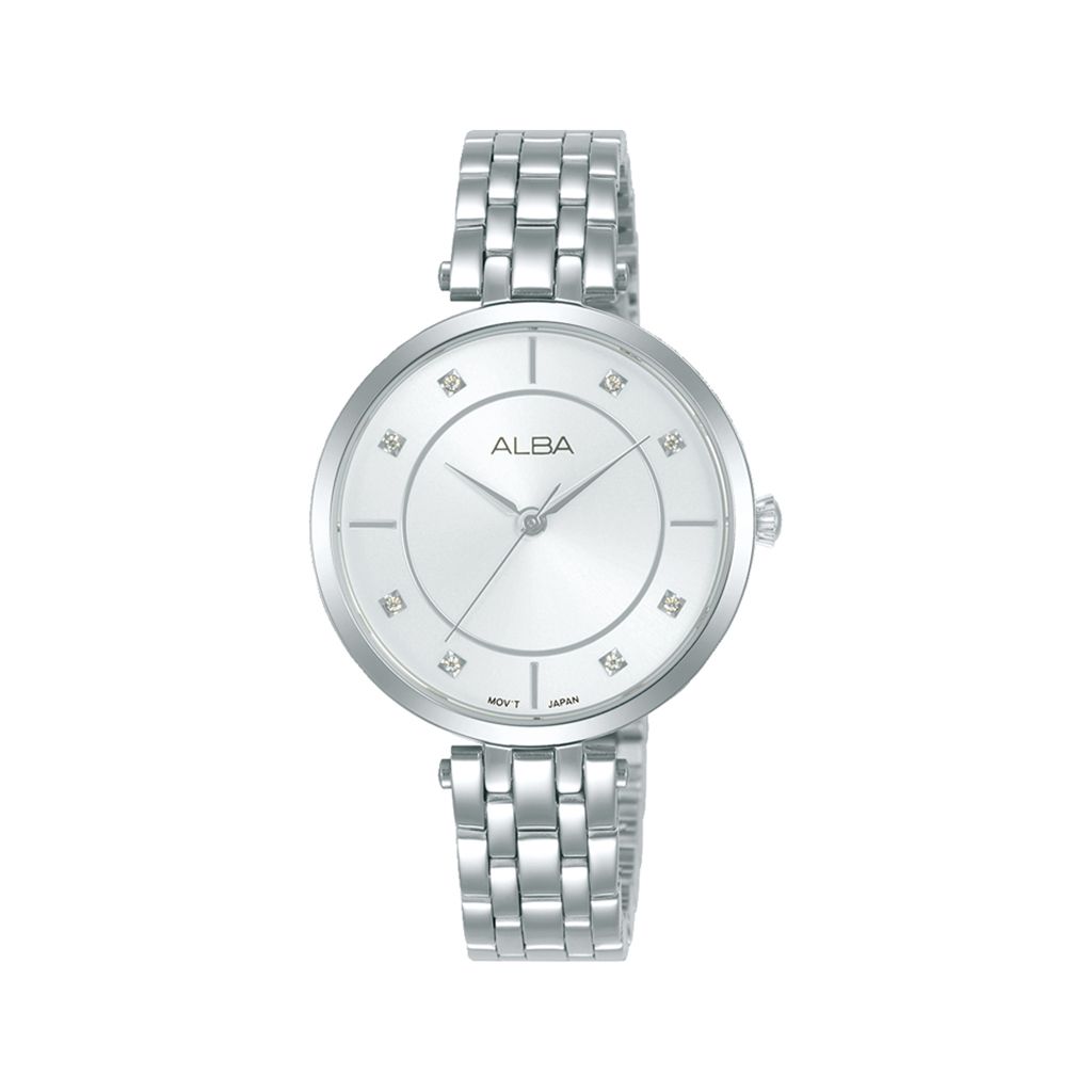 Alba Women’s Analog Stainless Steel Silver Wristwatch with Silver Dial
