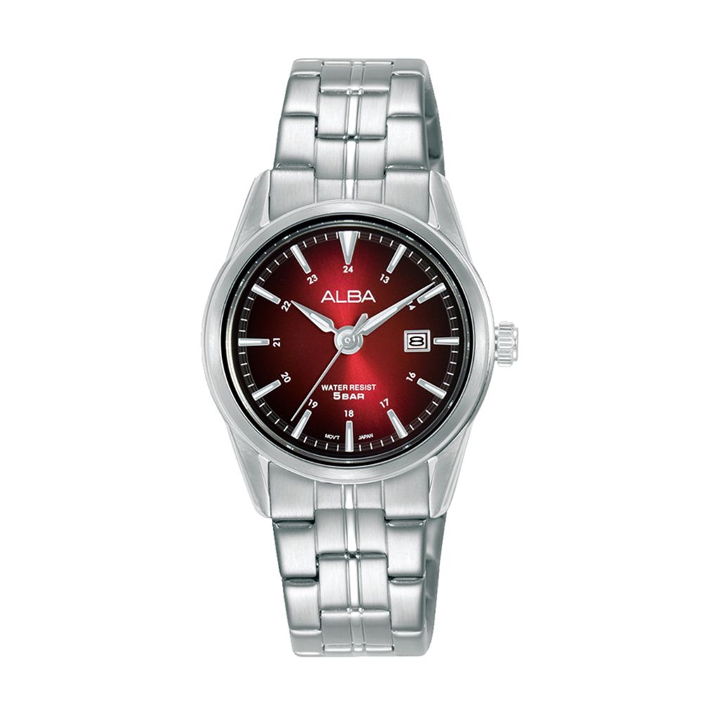 Alba Women’S Prestige Watch Stainless Steel Bracelet Red X Black Dial AH7AM3X1