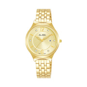 ساعة ألبا نسائية فاشون سوار ستانلس ستيل ذهبي مينا ذهبي AH7AQ8X1