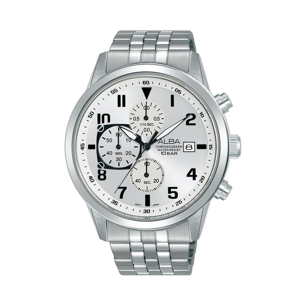 Alba Active Men’s Watch Stainless Steel Strap Silver Dial AM3A13X1