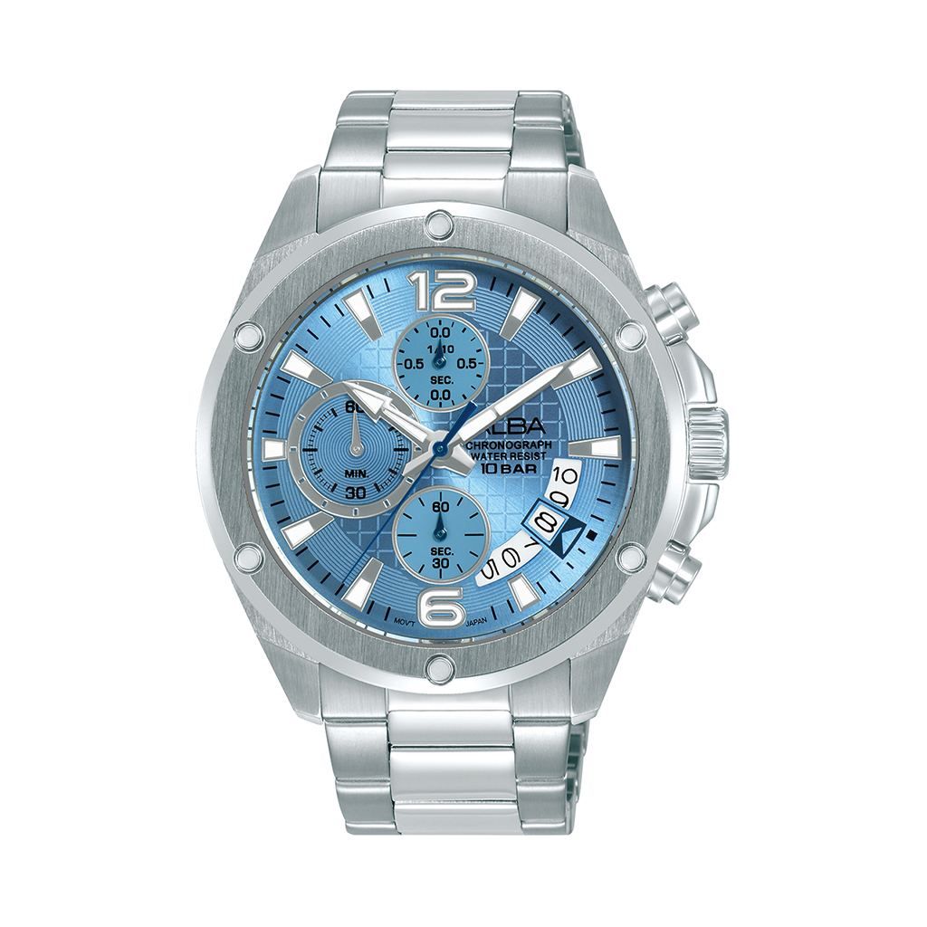 ساعة يد ألبا رجالي أكتيف سوار استانلس ستيل مينا سماوي AM3991X1