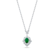 Royal necklace with green stone - 925 silver