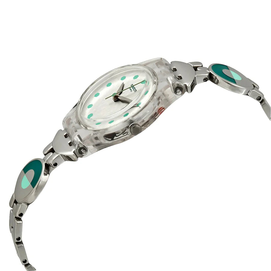 Swatch Women's Analog Watch – Silver Dial & Silver Stainless Steel Bracelet