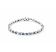 Silver 925  Bracelet  with Shiny Blue Stones