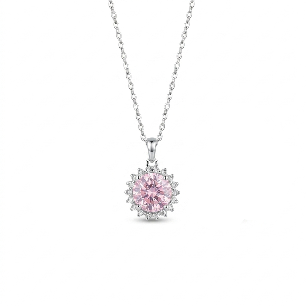 Women's Silver Set with Shiny Pink and Luxurious Silver