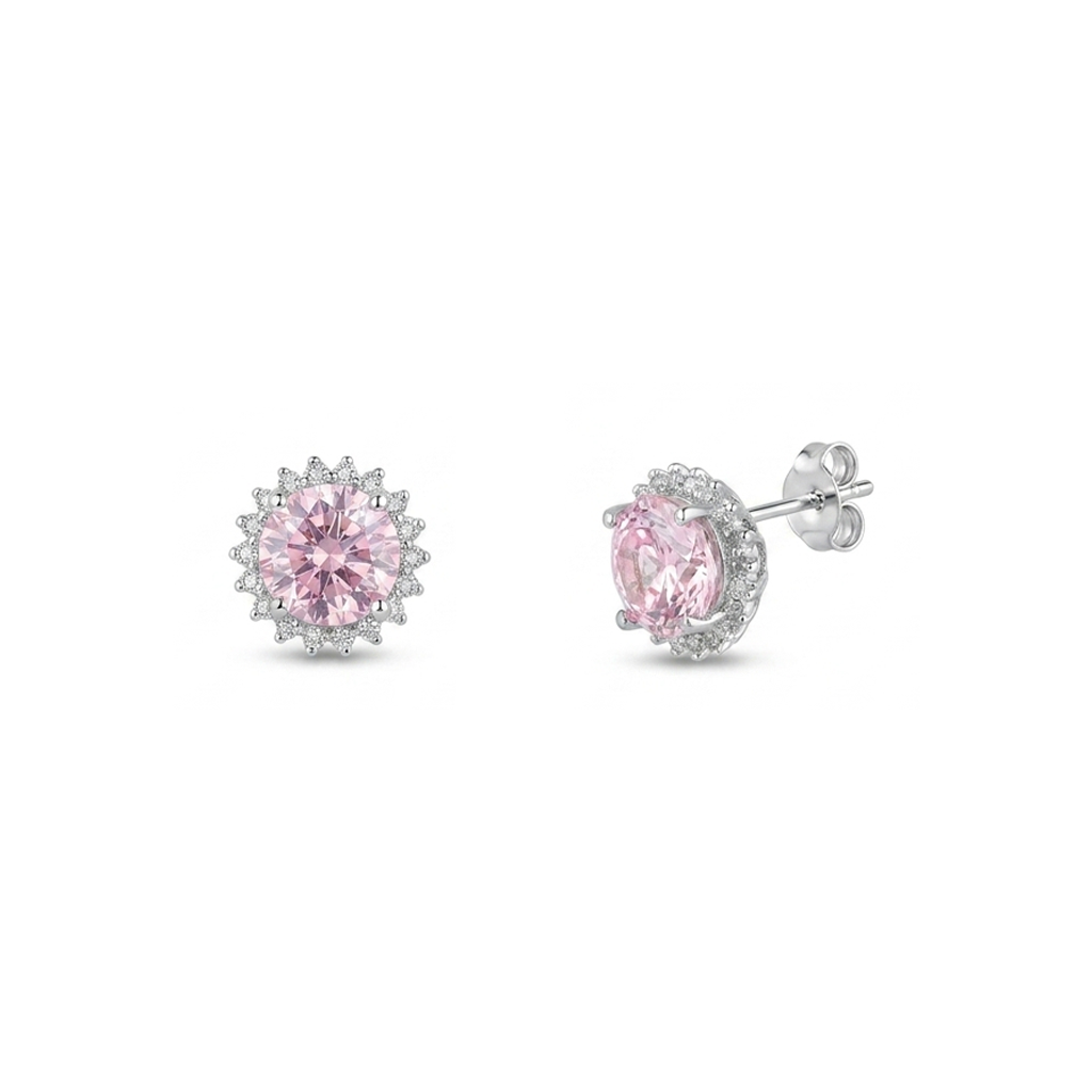 Women's Silver Set with Shiny Pink and Luxurious Silver